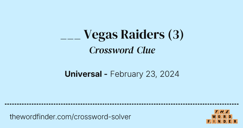 ___ Vegas Raiders crossword clue image