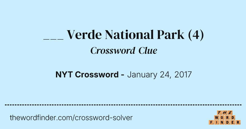 ___ Verde National Park crossword clue image