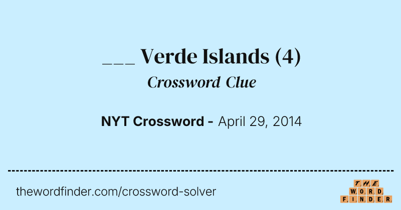 ___ Verde Islands crossword clue image