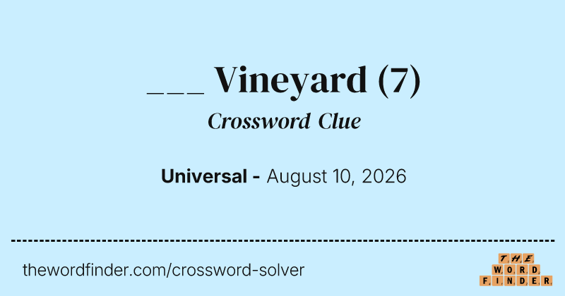 ___ Vineyard crossword clue image