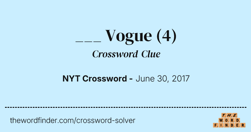 ___ Vogue crossword clue image