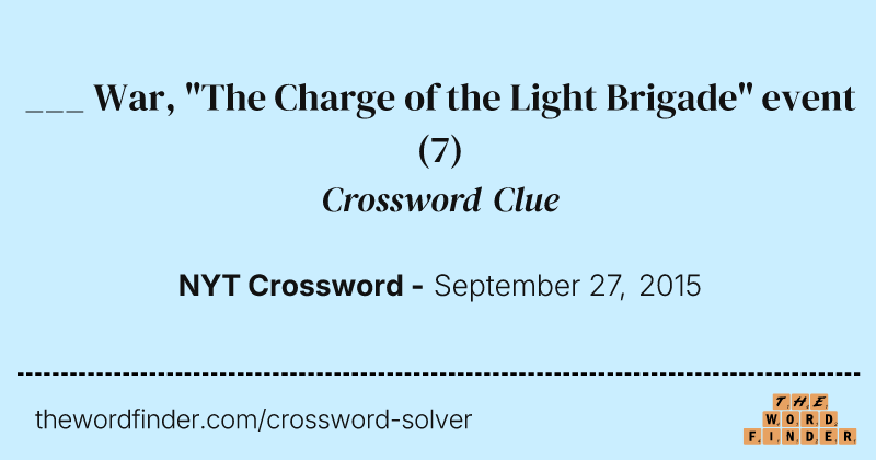 ___ War, "The Charge of the Light Brigade" event crossword clue image