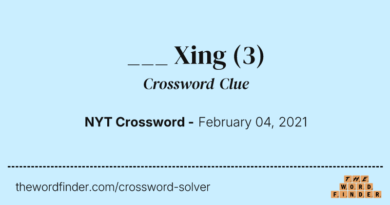 ___ Xing crossword clue image