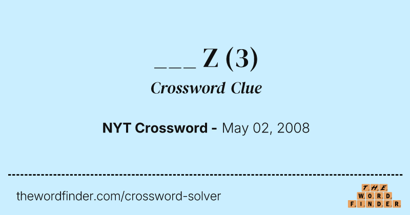 ___ Z crossword clue image