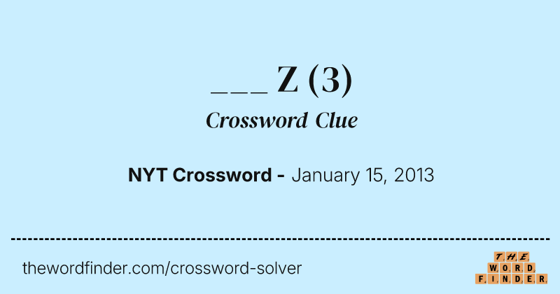 ___ Z crossword clue image
