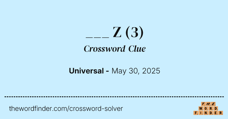 ___ Z crossword clue image