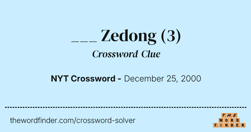 ___ Zedong crossword clue image