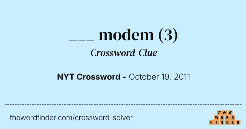 ___ modem crossword clue image