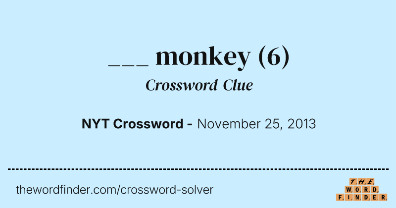 ___ monkey crossword clue image