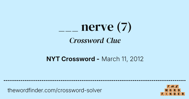 ___ nerve crossword clue image