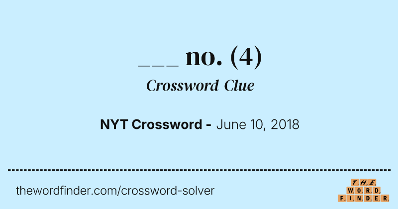 ___ no. crossword clue image