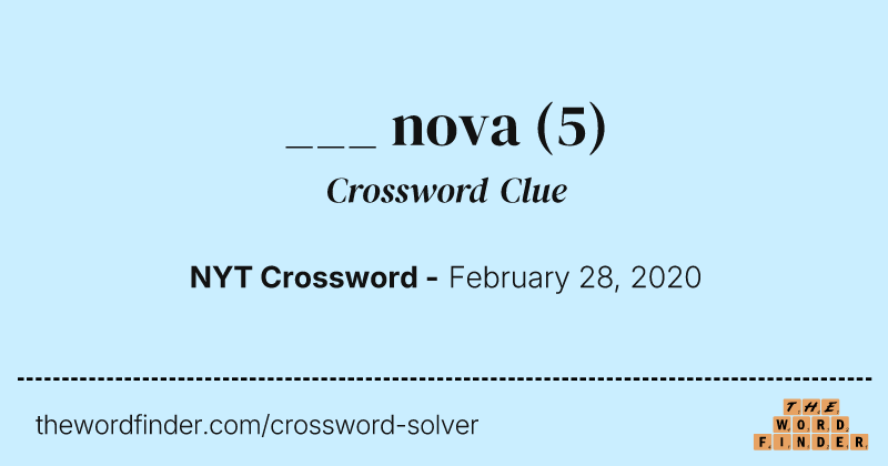 ___ nova crossword clue image