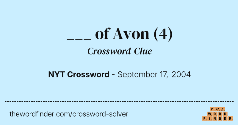 ___ of Avon crossword clue image