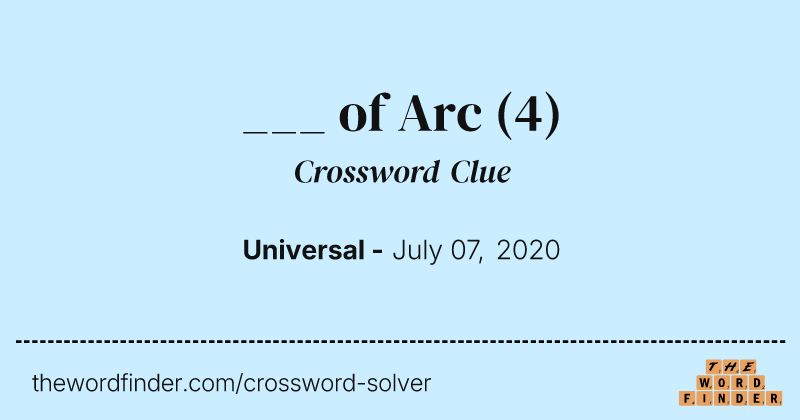 ___ of Arc crossword clue image