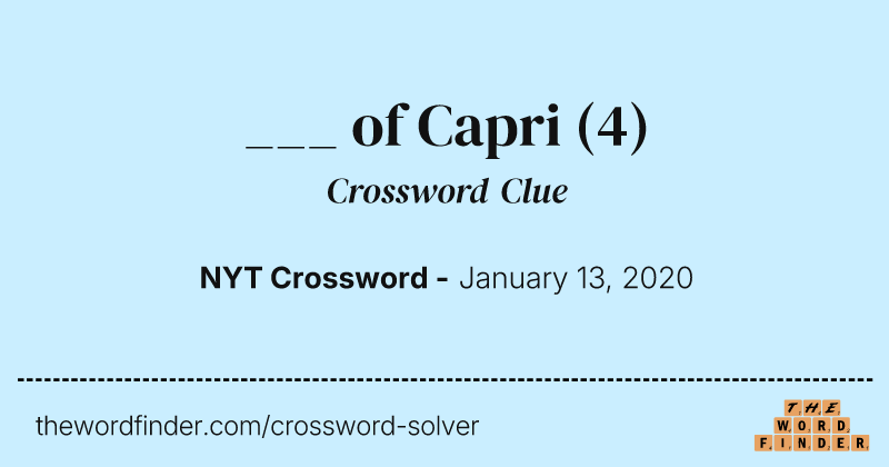 ___ of Capri crossword clue image