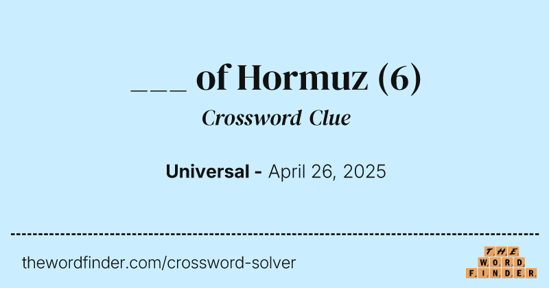 ___ of Hormuz crossword clue image