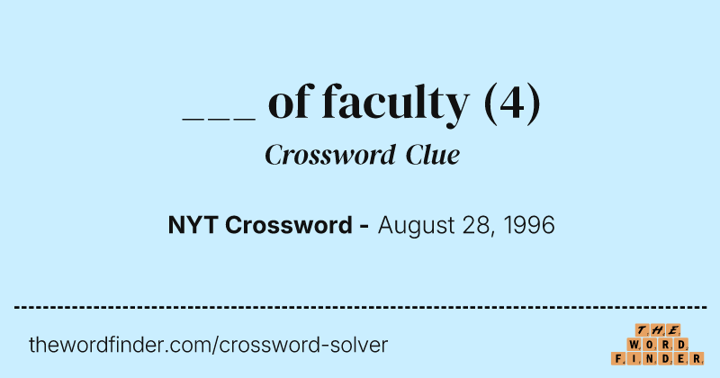 ___ of faculty crossword clue image