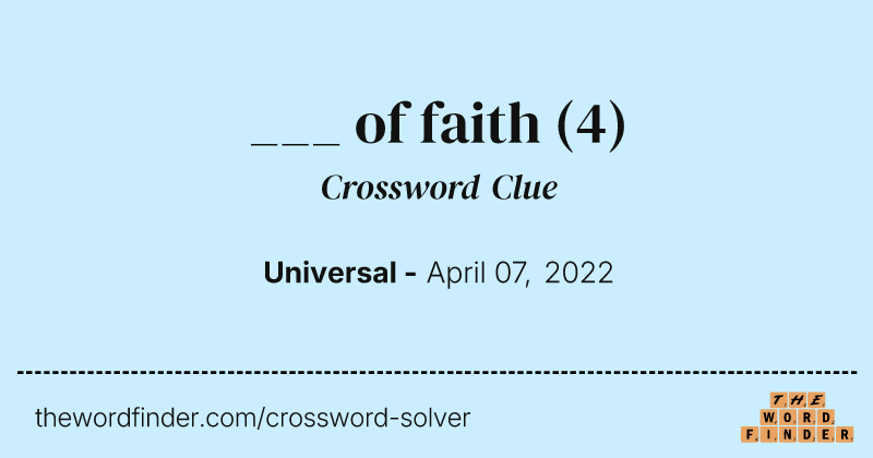 ___ of faith crossword clue image