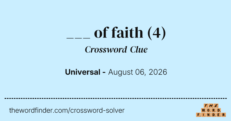 ___ of faith crossword clue image