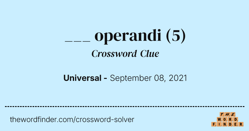 ___ operandi crossword clue image