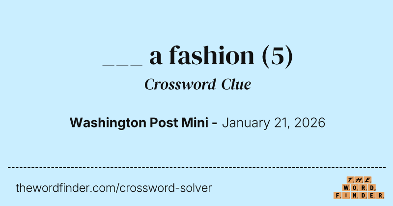 ___ a fashion crossword clue image