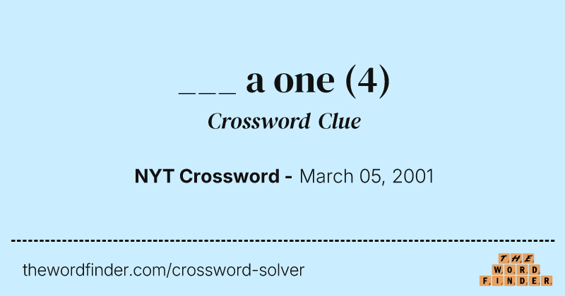 ___ a one crossword clue image