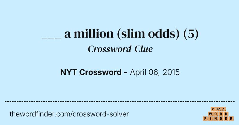 ___ a million (slim odds) crossword clue image