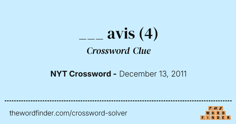 ___ avis crossword clue image