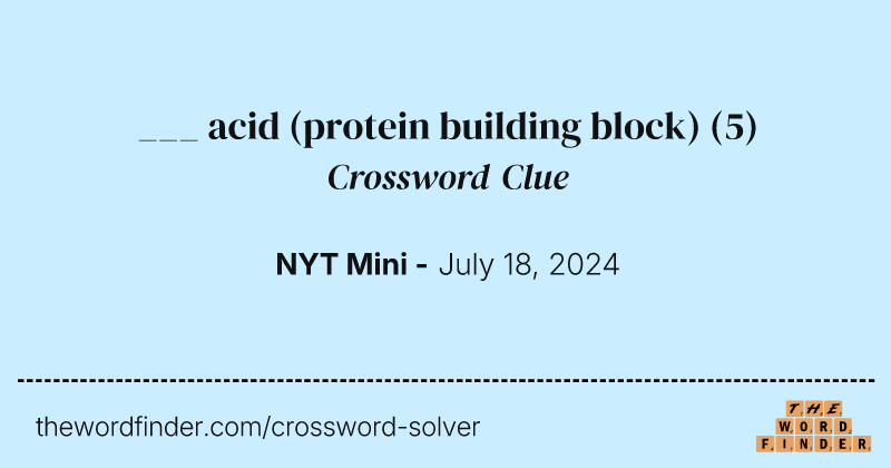 ___ acid (protein building block) crossword clue image