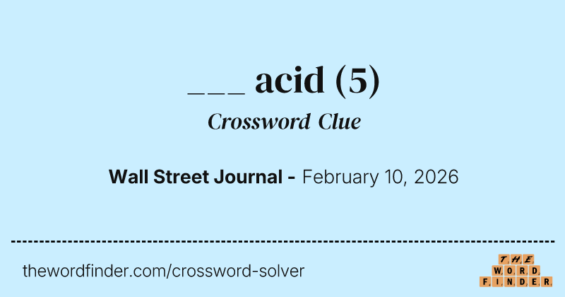 ___ acid crossword clue image