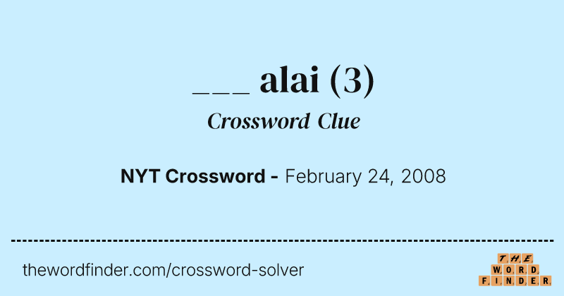 ___ alai crossword clue image