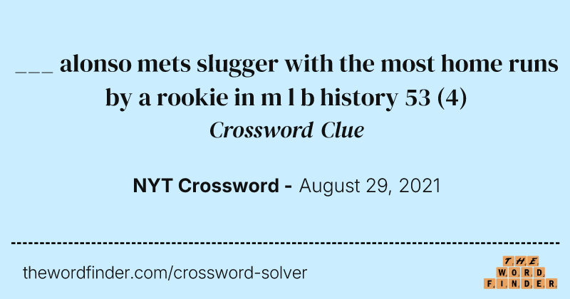 ___ alonso mets slugger with the most home runs by a rookie in m l b history 53 crossword clue image