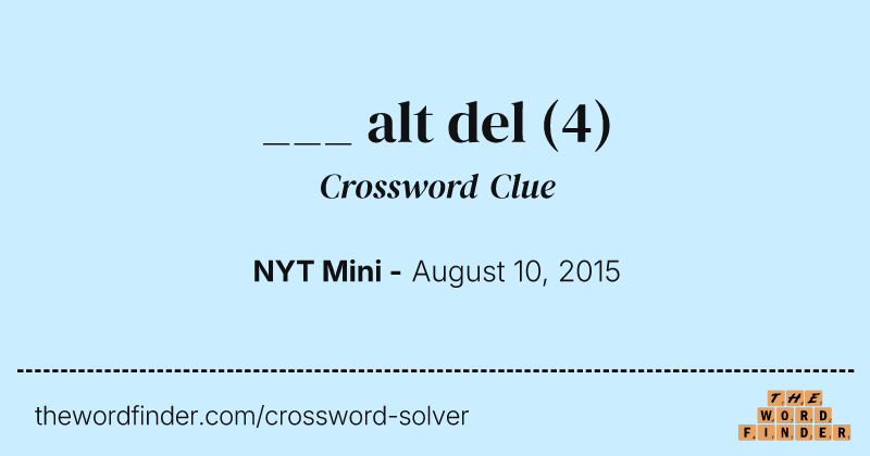 ___ alt del crossword clue image