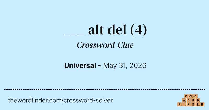 ___ alt del crossword clue image
