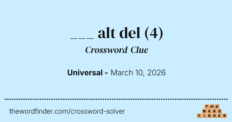___ alt del crossword clue image