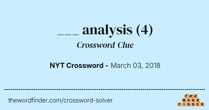 ___ analysis crossword clue image