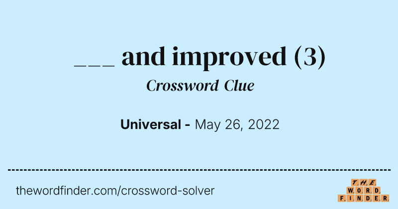 ___ and improved crossword clue image