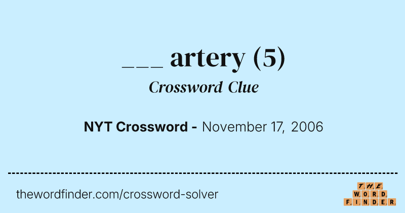 ___ artery crossword clue image