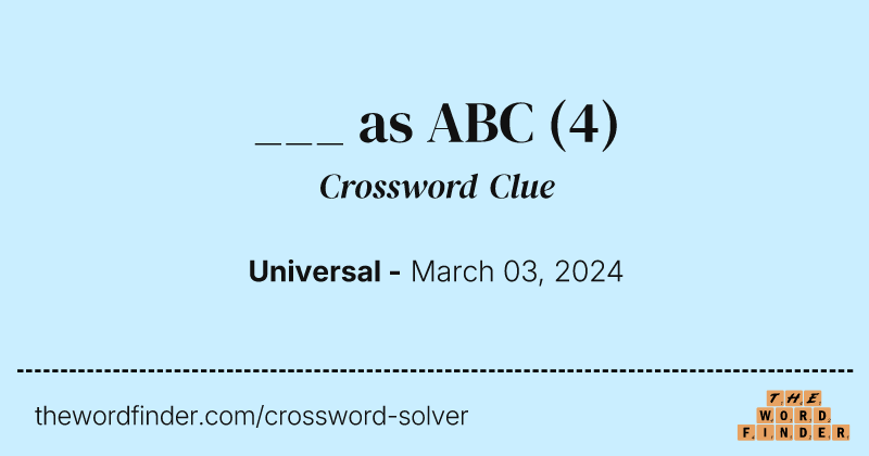 ___ as ABC crossword clue image