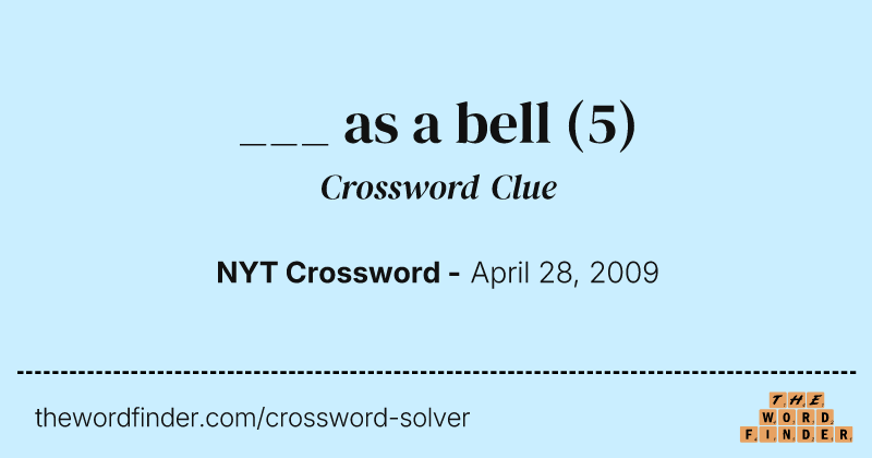 ___ as a bell crossword clue image