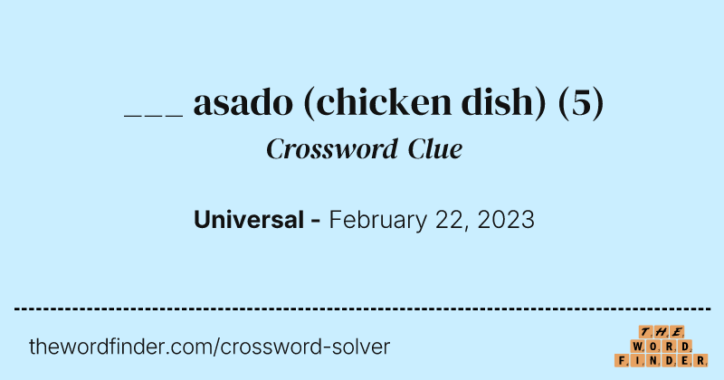 ___ asado (chicken dish) crossword clue image