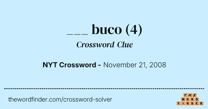 ___ buco crossword clue image