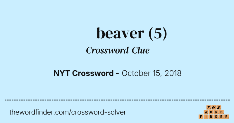 ___ beaver crossword clue image