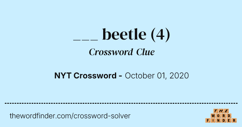 ___ beetle crossword clue image