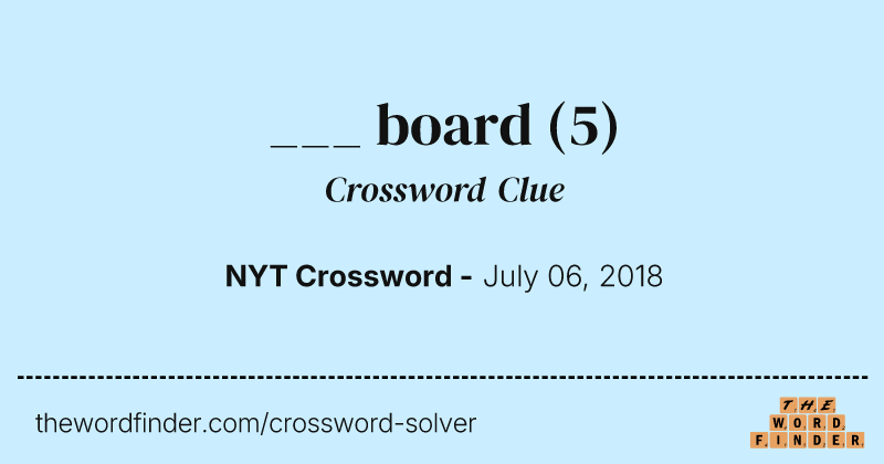 ___ board crossword clue image