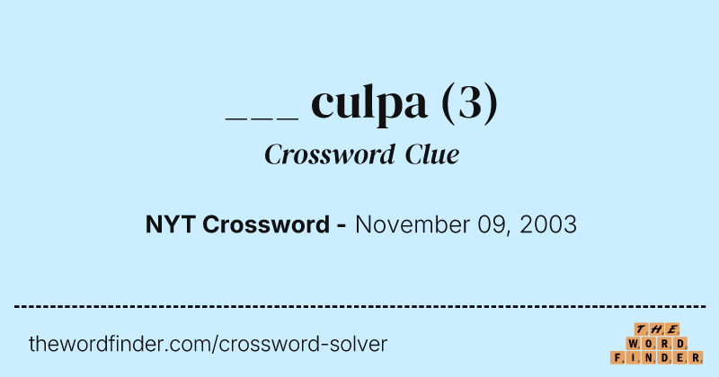 ___ culpa crossword clue image