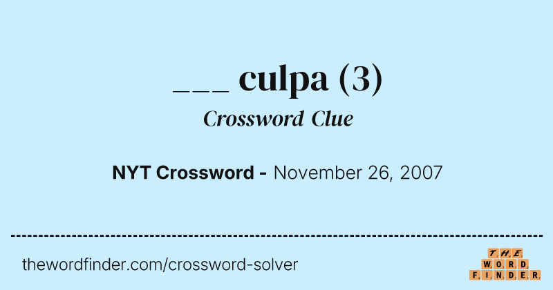 ___ culpa crossword clue image