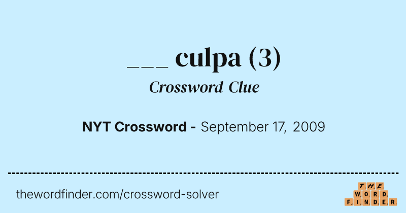 ___ culpa crossword clue image