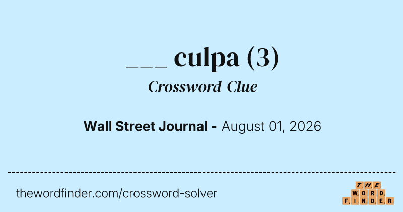 ___ culpa crossword clue image