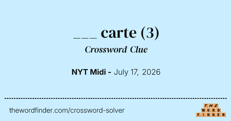 ___ carte crossword clue image